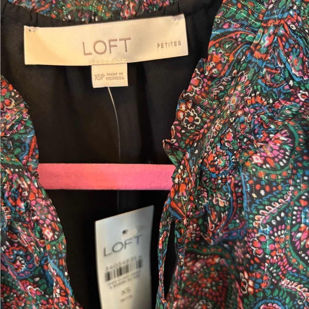 LOFT Women's Paisley Blouse - Multicolor NWT - Picture 5 of 6